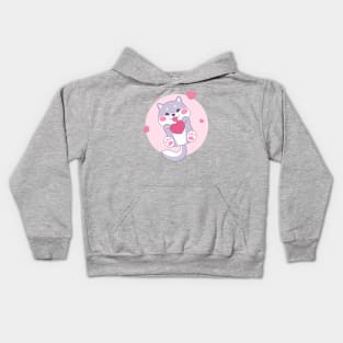 Cute Shiba Inu In Love Kids Hoodie